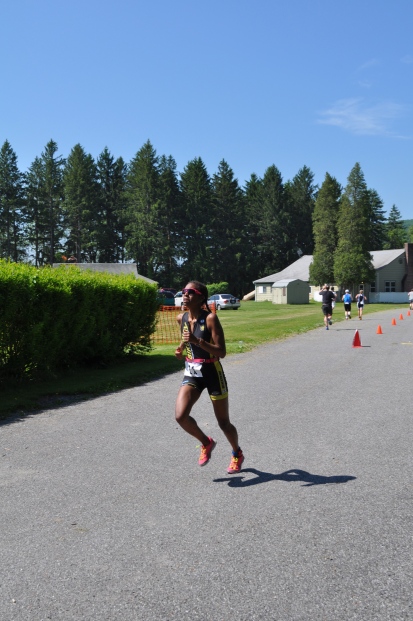 Sprinting to the finish line at Pawling Tri